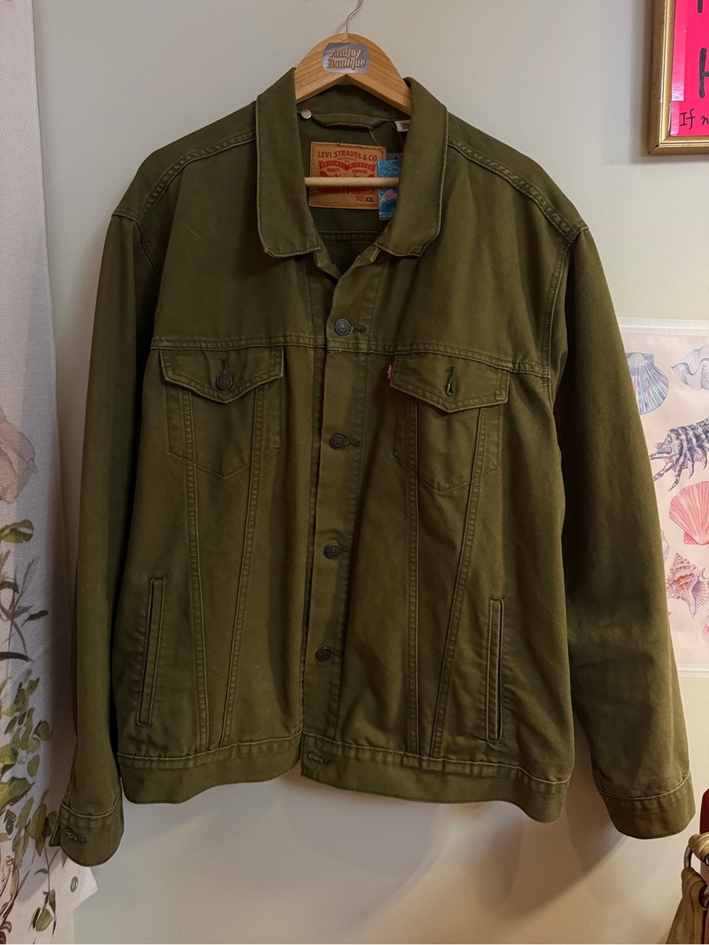 Levi's Olive Green Canvas Trucker Jacket